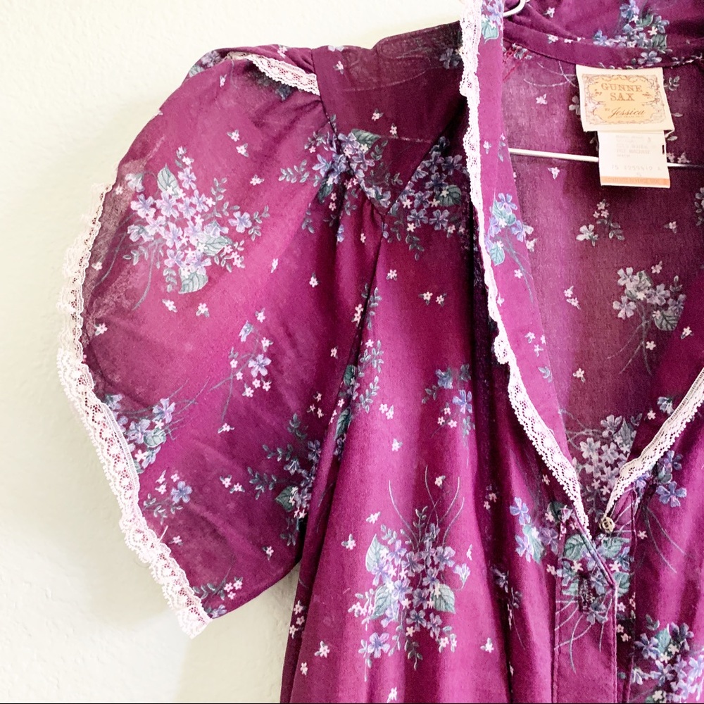 GUNNE SAX Vintage California 70s dress prairie style floral cottage chic size 5
